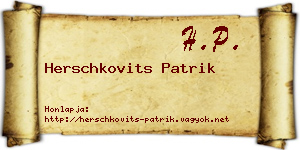 Herschkovits Patrik névjegykártya